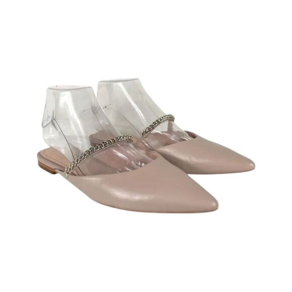 kate spade Shoes - Kate Spade Isadora Beige Leather Pointed Toe Chain Mule Size 8.5